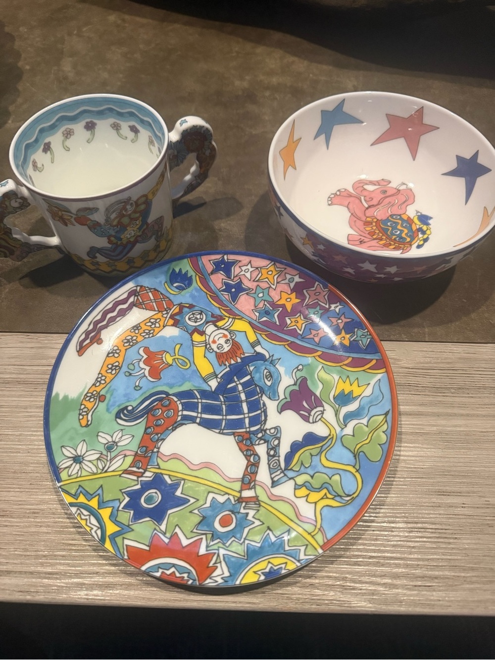 Luxury Baby Gift - Tiffany Ceramic Carousel baby plate/bowl/cup set